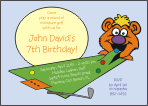 Mini Golf 2 (Bear) Birthday Party Invitation