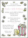 Pink Movie and Popcorn Birthday Party Invitation