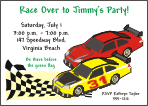 Nascar Cars with Flag Birthday Party Invitation