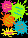 Neon Paintball Birthday Invitation