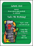 Paintball 2, Green Birthday Invitation