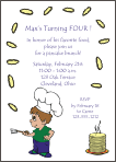 Pancakes with Little Boy Cooking Breakfast Birthday Invitation