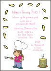 Pancakes with Little Girl Cooking Breakfast Birthday Invitation