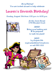 Pirate 3 - Girl Birthday Party Invitation