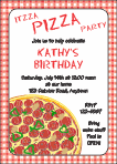 Pizza Party 2 Birthday Invitation