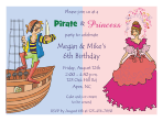 Pirate and Princess 2 Birthday Party Invitation
