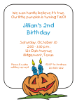 Pumpkin Candle 2nd Birthday Party Invitation