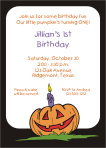 Pumpkin with Candle Birthday Party Invitation