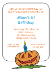 Pumpkin with Candle Birthday Party Invitation