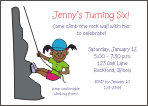 Rock Climbing Girl (Brown Skin) Birthday Party Invitations