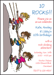 Rock Climbing Triple Girl Invitations