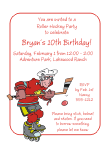Roller Hockey Birthday Party Invitation