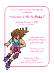 Roller Skating Girl Birthday Party Invitation