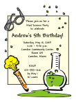 Green Science Birthday Invitation