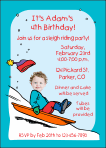 Sleigh Riding, Boy Birthday Party Invitation