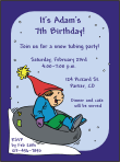 Snow Tubing, Boy Birthday Party Invitation