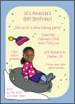 Snow Tubing, Girl Photo Birthday Party Invitation