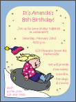 Snow Tubing, Boy Birthday Party Invitation