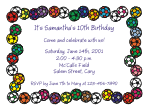 Soccer 3 Birthday Party Invitations