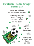 Soccer 5 Birthday Party Invitations