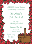 Strawberry Basket Birthday Party Invitation