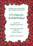 Strawberries 2 Birthday Party Invitation