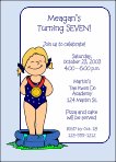 Swimming Girl Birthday Party Invitation