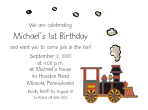 Train Birthday Party Invitation