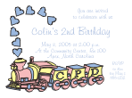 Train with Initials Birthday Party Invitation