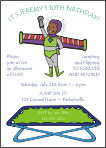 Trampoline Rocket Boy (Brown Skin) Party Invitation