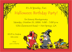 Trick or Treat Kids Halloween Birthday Party Invitation