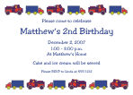 Trucks Birthday Party Invitation