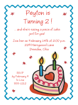 Valentine Cake 2nd Birthday Party Invitation