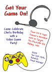 Video Games Birthday Invitation