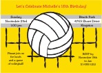 Volleyball 1 Birthday Invitation