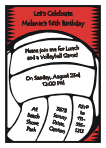 Volleyball 3 Birthday Invitation