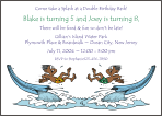 Waterslide with 2 Boys  (Brown Skin) Invitations