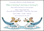 Waterslide with 2 Boys Invitations