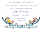 Waterslide 2 Girls Birthday Party Invitation