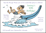Waterslide Boy Black Hair Birthday Party Invitation
