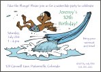 Waterslide Boy (Brown Skin) Birthday Party Invitation