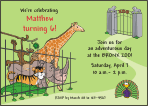 Zoo Visit Birthday Party Invitation