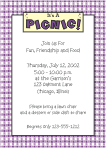 Purple Tablecloth Party Invitation