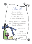 Wine and Cheese Curly Border Invitation