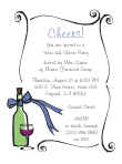 Wine with Curly Border Invitation
