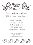 New Years Cow Party Invitation