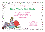 New Years Hat and Confetti Party Invitation