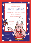 Pig Pickin 4th of July Invitation