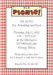 Picnic with Red Tablecloth Invitation
