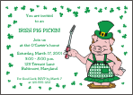 Pig Pickin Irish Party Invitation